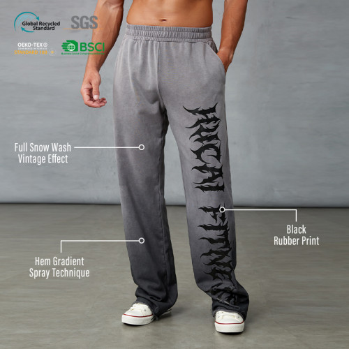 Custom Men's Vintage Snow Wash Jogger Pants Manufacturer