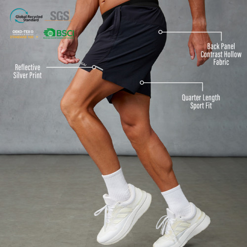 Custom Men's Contrast Panel Running Shorts Manufacturer