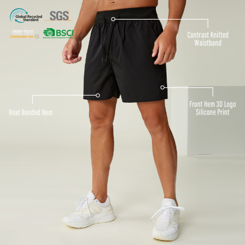 Custom Men's 3D Logo Heat Bonded Training Shorts Manufacturer