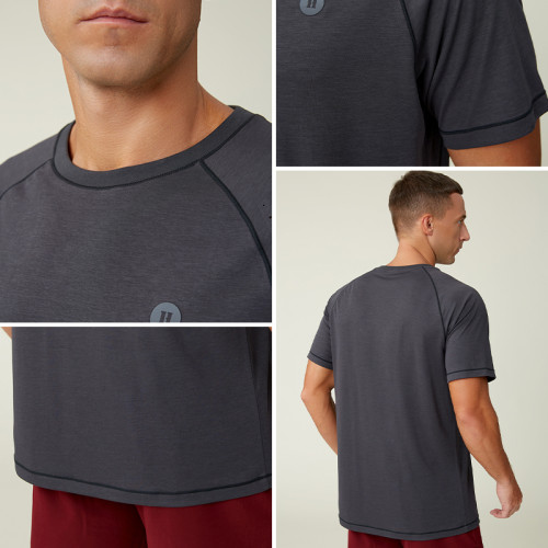 Custom Men's Logo 3D Silicone Print Breathable Training T-Shirt Manufacturer