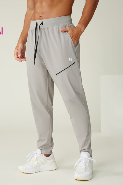 Custom Men's Seamless Bonded Zipper Sport Tapered Cut Training Pants Manufacturer