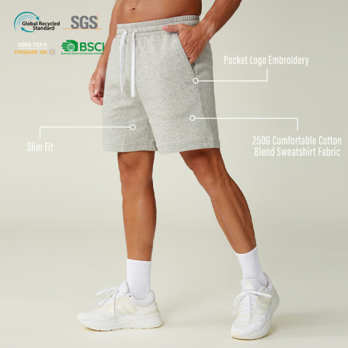 Custom Men's Cotton Blend Sweat Casual Shorts Manufacturer