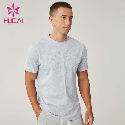 Custom Men's Cotton Blend Embroidered Logo Sports And Casual T-Shirt Manufacturer