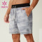 Custom Men's Gray Camo Four-Way Stretch Sports Shorts Manufacturer