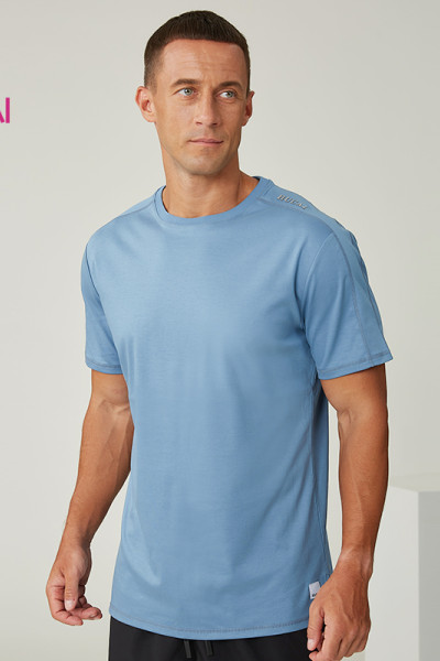 Custom Men's Liquid Ammonia Cotton Wrinkle-Resistant Leisure Active T-Shirt Manufacturer