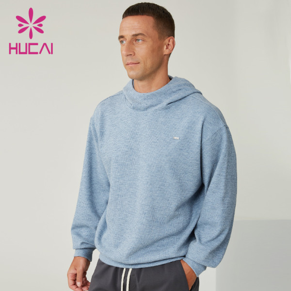 Custom Men's Cashmere Waffle Casual Sports Hoodie Manufacturer