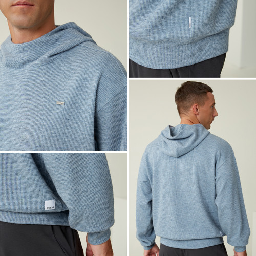 Custom Men's Cashmere Waffle Casual Sports Hoodie Manufacturer