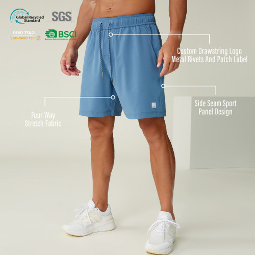 Custom Men's Four-Way Stretch Gym Shorts Manufacturer