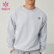 Custom Men's Crewneck Sweatshirt with Silicone Patch And Fabric Panel Manufacturer