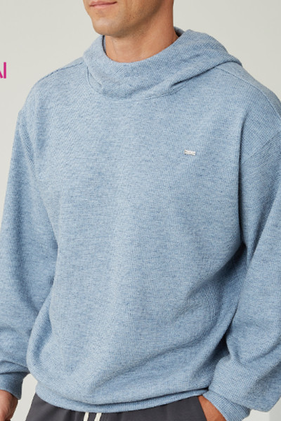 Custom Men's Cashmere Waffle Casual Sports Hoodie Manufacturer