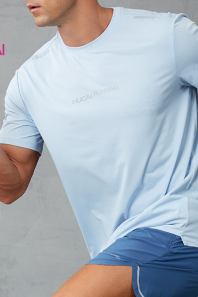 Custom Men's Laser-Perforated Running T-Shirt with Seamless Bonded Technique