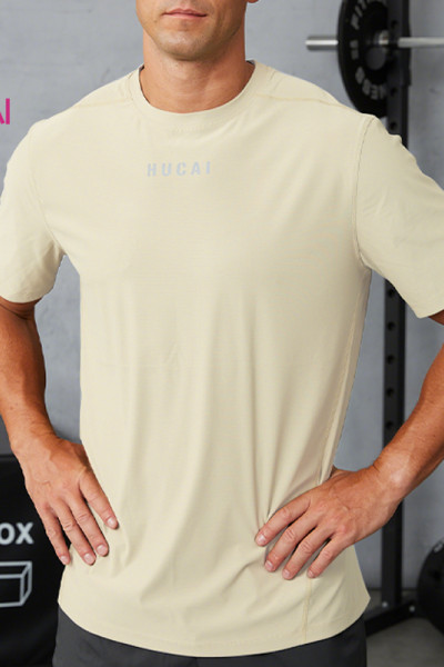 Custom Men's Seamless Bonded Ice-Silk Training T-Shirt | High-Performance Gym Wear Manufacturer