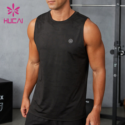 Custom Men's Camouflage Jacquard Tank Top | Breathable Gym Vest Manufacturer