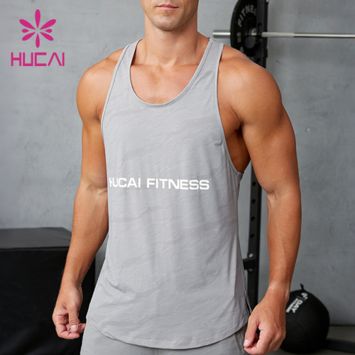 Custom Men's Gray Camo Cooling Mesh Tank Top | Breathable Gym Activewear Manufacturer