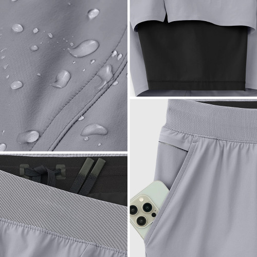 Custom Men's Quick-Dry Lined Training Shorts with Bonded Hem for Activewear Brands