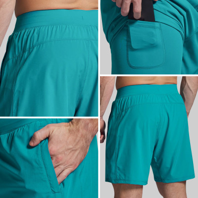Custom Men's 4-Way Stretch Lined Shorts with Zip Pocket for Activewear Brands