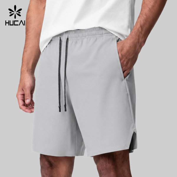 Custom Men's Side Split Quick-Dry Shorts with Zip Pocket for Activewear Brands