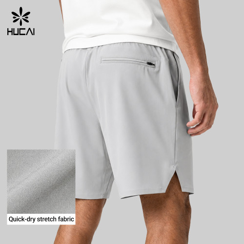 Custom Men's Side Split Quick-Dry Shorts with Zip Pocket for Activewear Brands