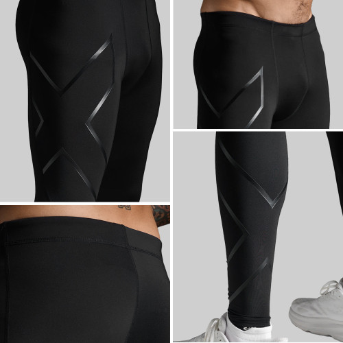 Custom Men's Quick-Dry Compression Tights with Graphic Panels for Activewear Brands