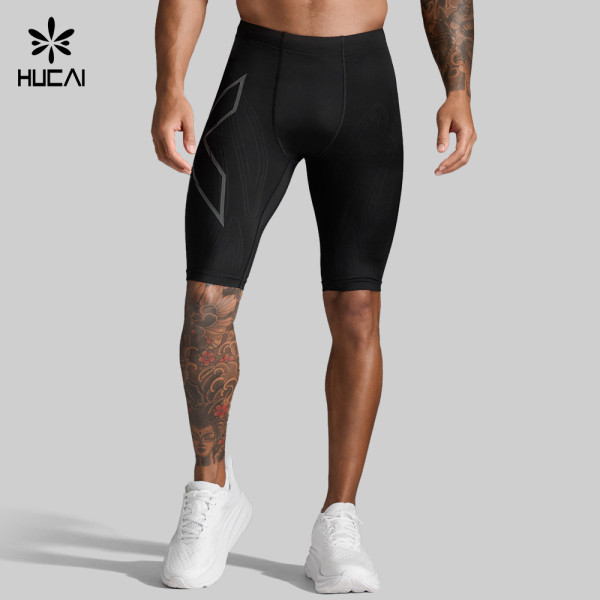 Custom Men's Quick-Dry Compression Shorts with Waistband Pocket for Activewear Brands