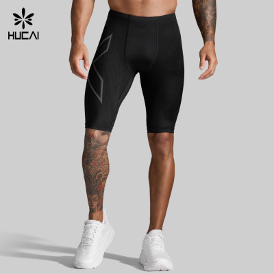 Custom Men's Quick-Dry Compression Shorts with Waistband Pocket for Activewear Brands