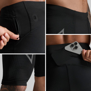 Custom Men's Quick-Dry Compression Shorts with Waistband Pocket for Activewear Brands