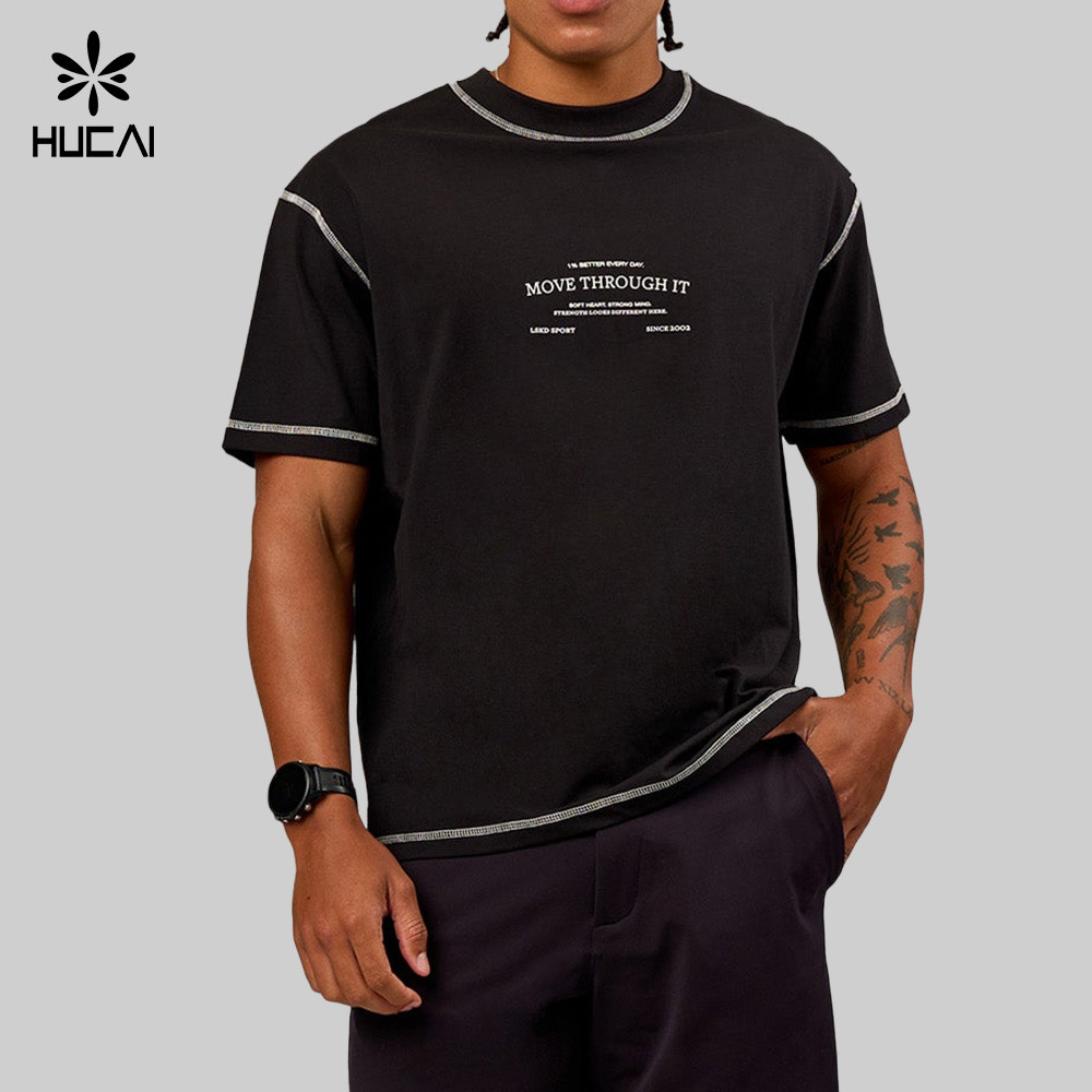 Men's Gym Wear Branding Placement: Chest Logo, Hem Tag, Back Print and Sleeve Detail Options