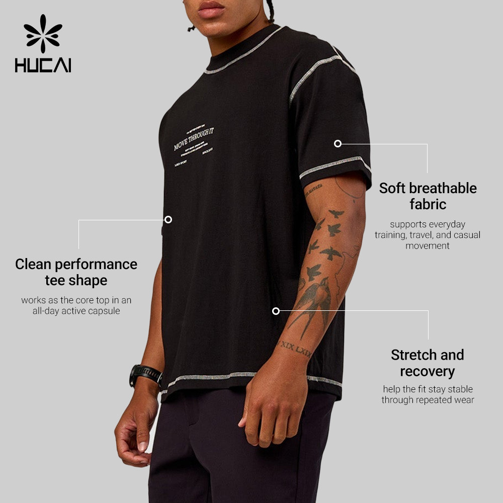 Mens Gym Wear Branding Placement - close-up of specialized seamwork, ventilation or trim detail