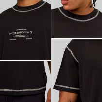 Custom Men's Contrast Stitch Performance T-Shirt with Chest Print for Activewear Brands
