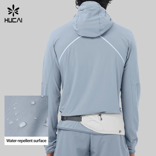Custom Men's Water-Repellent Half-Zip Running Hoodie for Outdoor Training