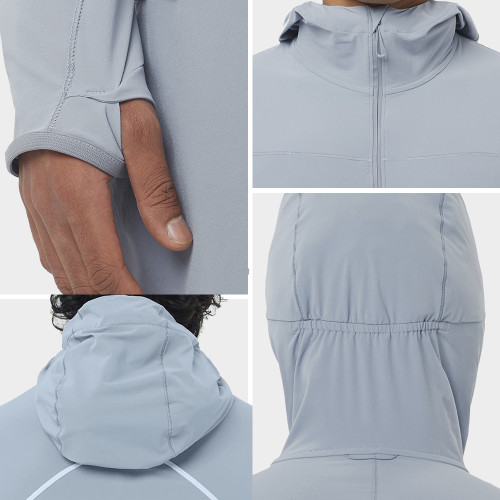 Custom Men's Water-Repellent Half-Zip Running Hoodie for Outdoor Training
