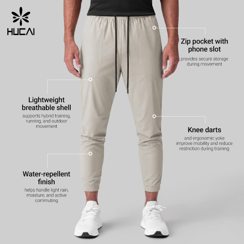 Custom Men's Water-Repellent Training Joggers with Zip Pocket for Activewear Brands