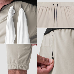 Custom Men's Water-Repellent Training Joggers with Zip Pocket for Activewear Brands