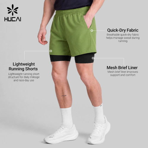 Custom Men's Lined Running Shorts with Phone Pocket for Activewear Brands