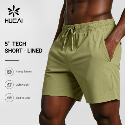 Custom Men's 5 Inch Tech Training Shorts with Compression Liner for Activewear Brands