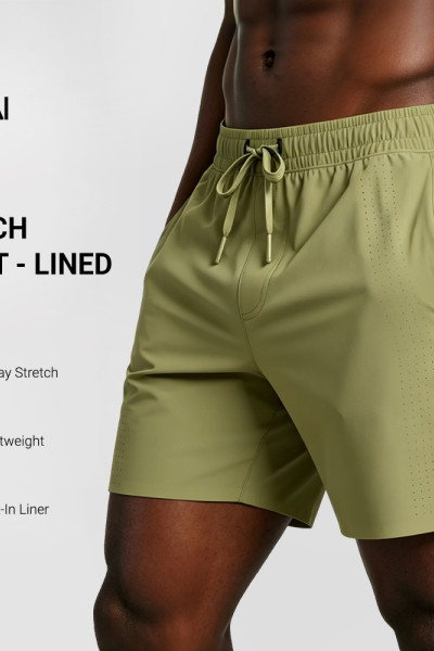 Custom Men's 5 Inch Tech Training Shorts with Compression Liner for Activewear Brands