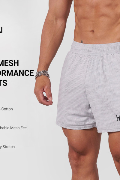 Custom Men's Aeromesh Performance Shorts with 200 GSM Mesh for Activewear Brands