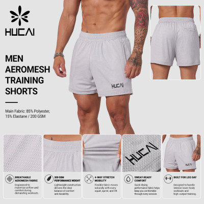 Custom Men's Aeromesh Performance Shorts with 200 GSM Mesh for Activewear Brands