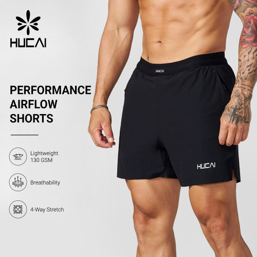 Custom Men's Performance Airflow Shorts with Perforated Side Panels for Activewear Brands