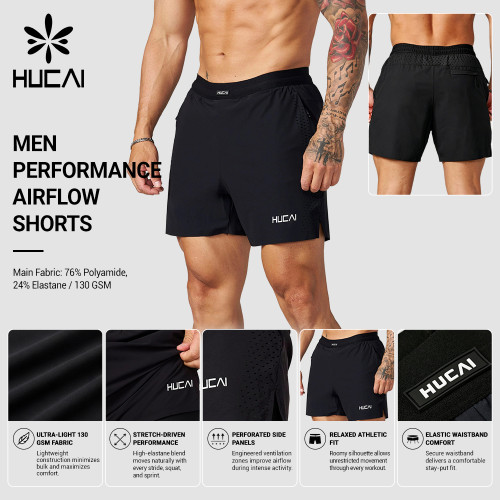 Custom Men's Performance Airflow Shorts with Perforated Side Panels for Activewear Brands