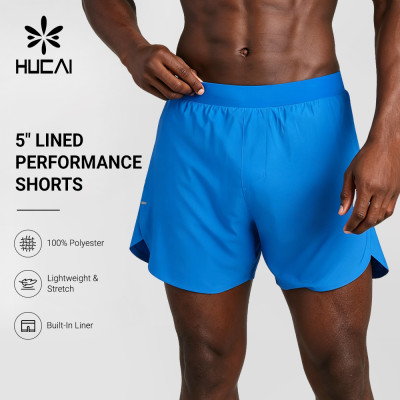 Custom Men's 5 Inch Lined Performance Shorts with Side Slits for Activewear Brands