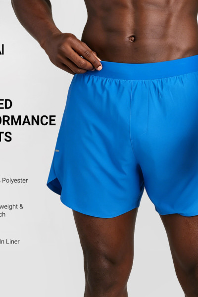 Custom Men's 5 Inch Lined Performance Shorts with Side Slits for Activewear Brands