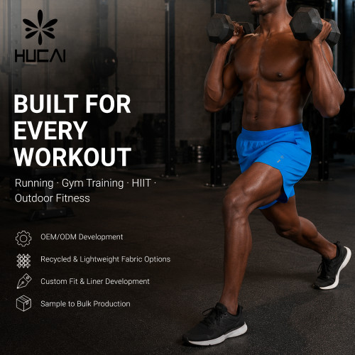 Custom Men's 5 Inch Lined Performance Shorts with Side Slits for Activewear Brands