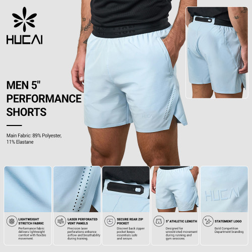 Custom Men's 5 Inch Training Shorts with Laser Vent Panels for Activewear Brands
