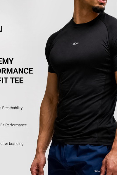 Custom Men's Slim Fit Performance Tee with Mesh Side Panels for Activewear Brands