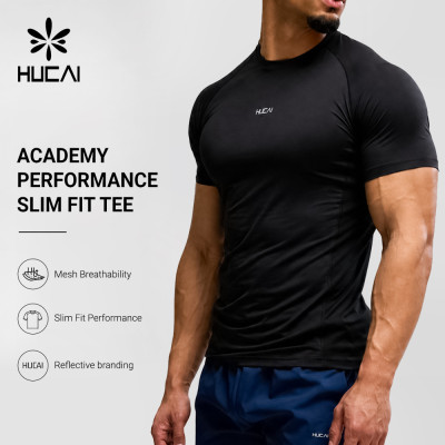 Custom Men's Slim Fit Performance Tee with Mesh Side Panels for Activewear Brands