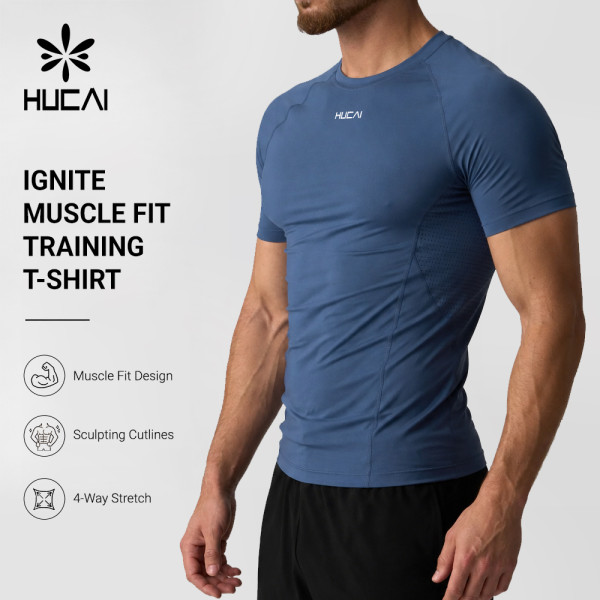 Custom Men's Muscle Fit Performance Tee with Recycled Polyamide Fabric for Activewear Brands
