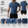 Custom Men's Muscle Fit Performance Tee with Recycled Polyamide Fabric for Activewear Brands