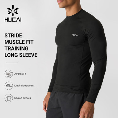 Custom Men's Stride Performance Long Sleeve with Recycled Nylon for Activewear Brands