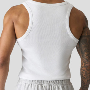 Custom Men's Ribbed Athletic Training Tank with Embroidered Logo for Activewear Brands